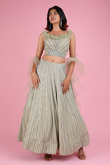 Sage Green Ruffled Lehenga4501 video